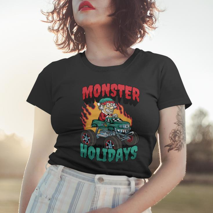 Monster Ferien Weihnachtsmann Elf Frauen Tshirt Geschenke für Sie