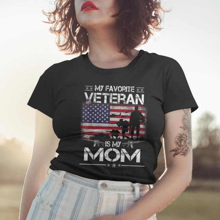 My Favorite Veteran Is My Mom - Flag Mother Veterans Day Women T-shirt Gifts for Her