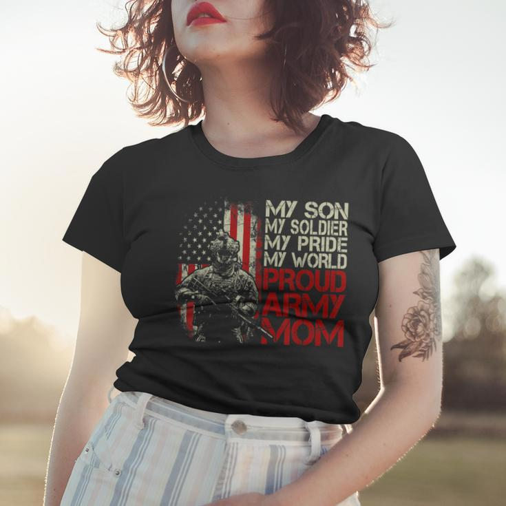 My Son Is A Soldier Proud Army Mom Flag American Gift Women T-shirt Gifts for Her