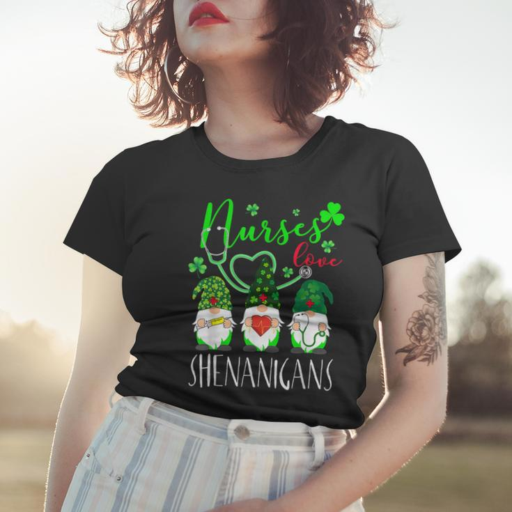 Nurses Love Shenanigans Funny Gnomes Nurse St Patricks Day V11 Women T-shirt Gifts for Her