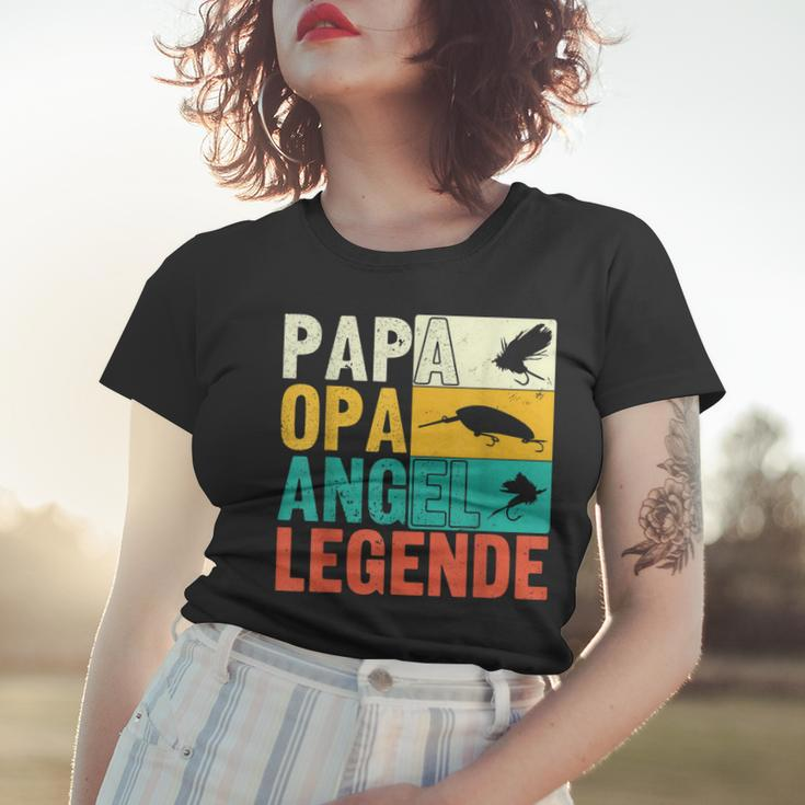 Papa Opa Angel Legende Frauen Tshirt, Perfekt für Angler zum Vatertag Geschenke für Sie