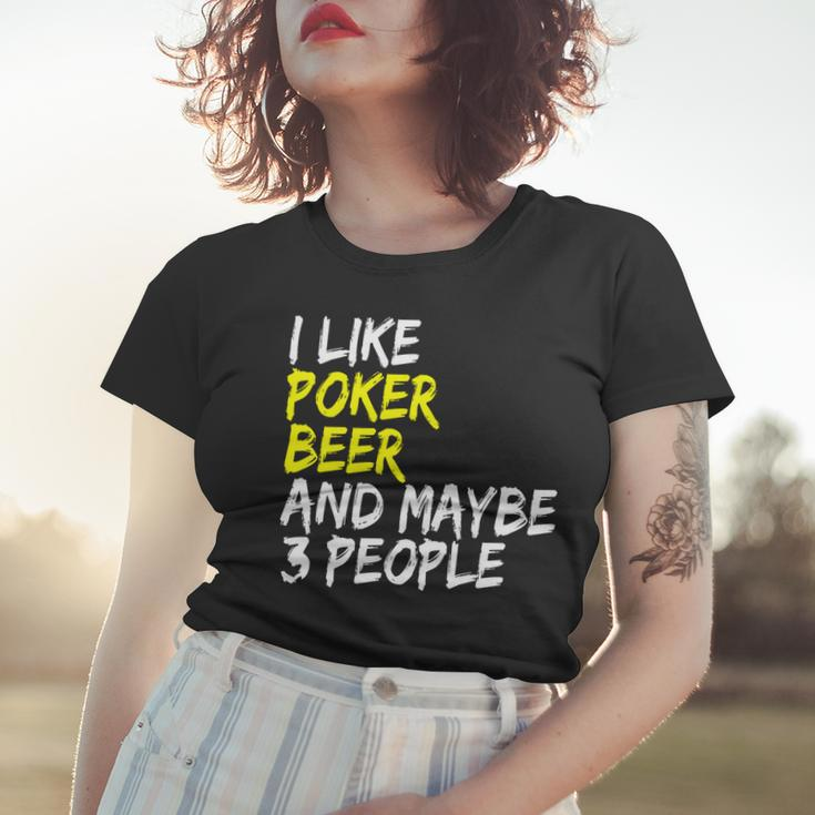 Pokerkarten Spruch Pokerrunde I Like Beer Poker Frauen Tshirt Geschenke für Sie