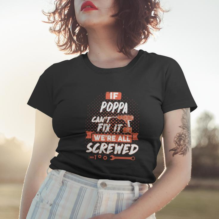Poppa Name Poppa Family Name Crest Women T-shirt Gifts for Her