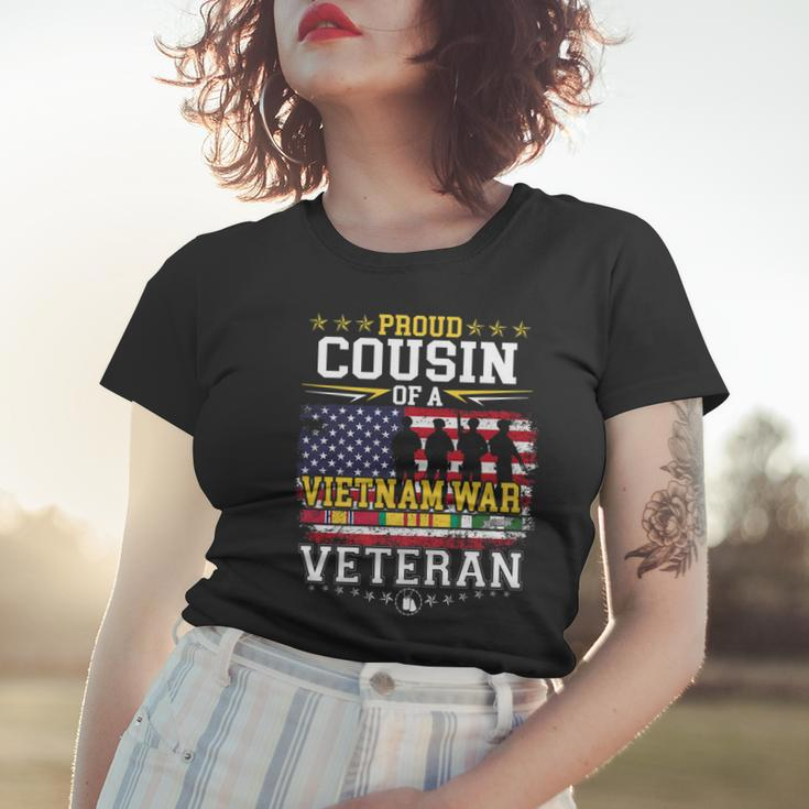 Proud Cousin Vietnam War Veteran Matching Brother Sister Women T-shirt Gifts for Her