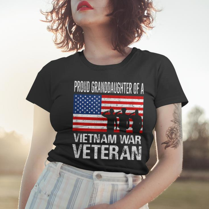 Proud Granddaughter Vietnam War Veteran Matching Grandfather Women T-shirt Gifts for Her