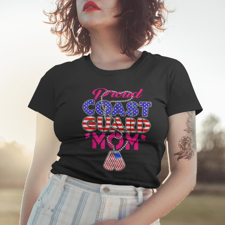 Proud Us Coast Guard Mom Dog Tags Military Mother Gift Women T-shirt Gifts for Her