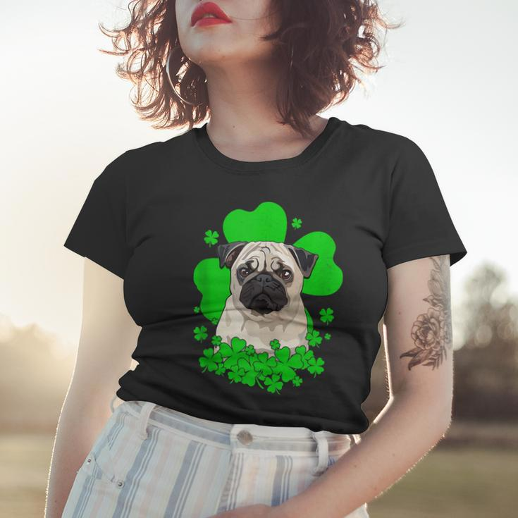 Pug St Patricks Day Clovers Women T-shirt Gifts for Her