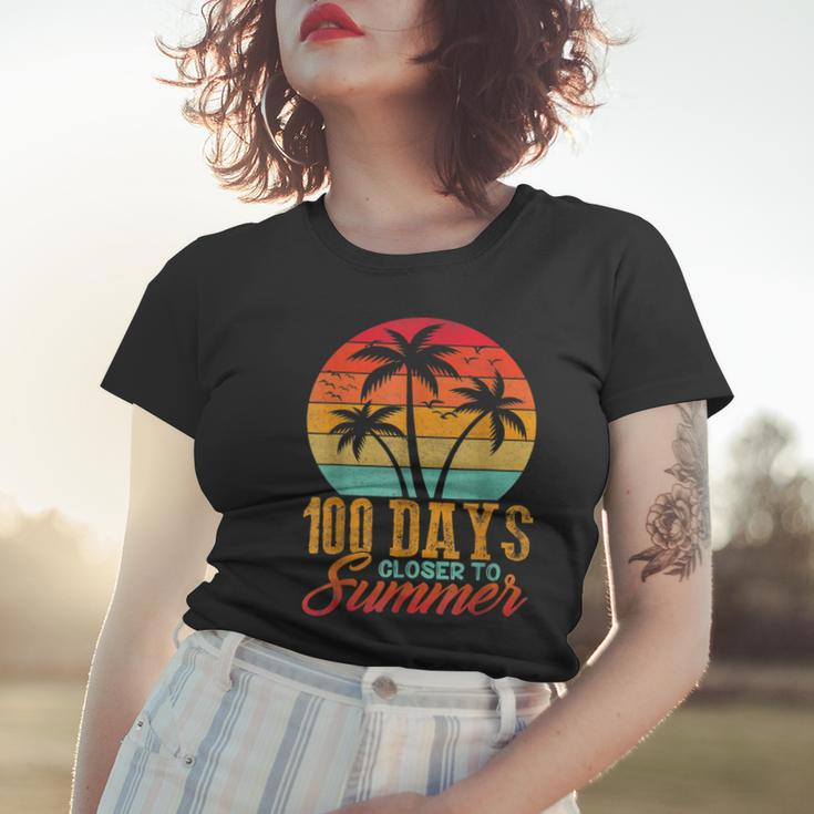 Retro 100 Days Closer To Summer 100 Days Smarter Teachers Women T-shirt Gifts for Her