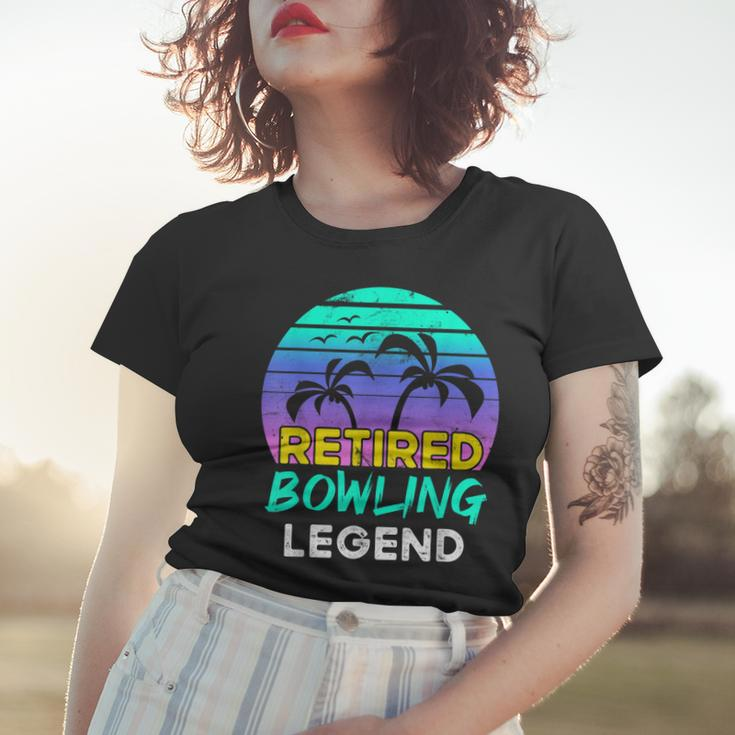 Ruhestand Bowling-Legende Frauen Tshirt, Retro 80er Jahre Sonnenuntergang Geschenke für Sie