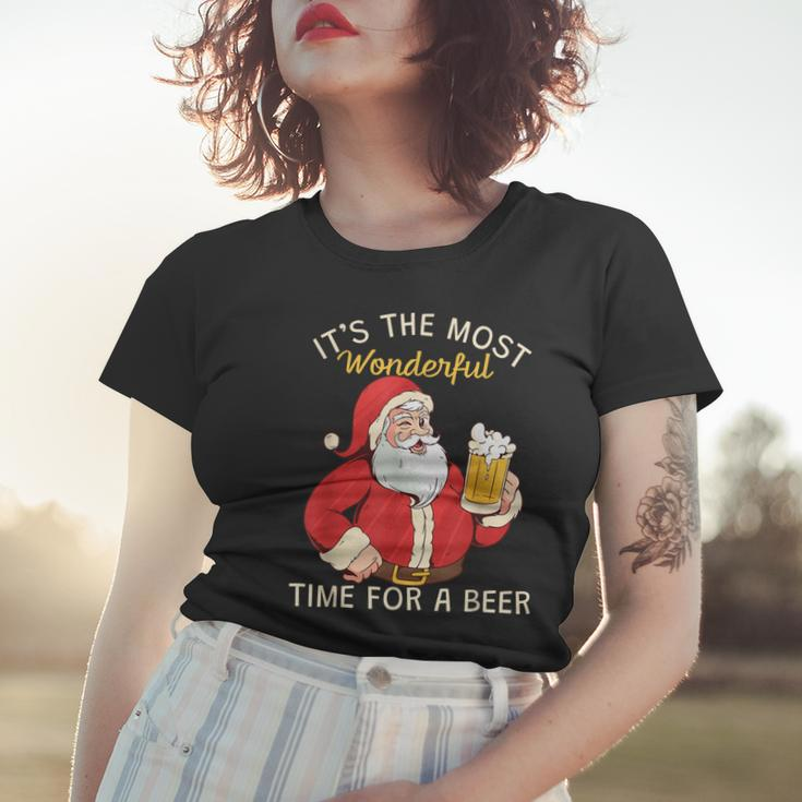 Santa Wonderful Times Für Ein Bier Frauen Tshirt Geschenke für Sie