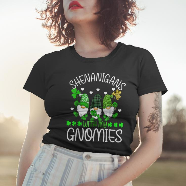 Shenanigans With My Gnomies St Patricks Day Gnome Shamrock Women T-shirt Gifts for Her