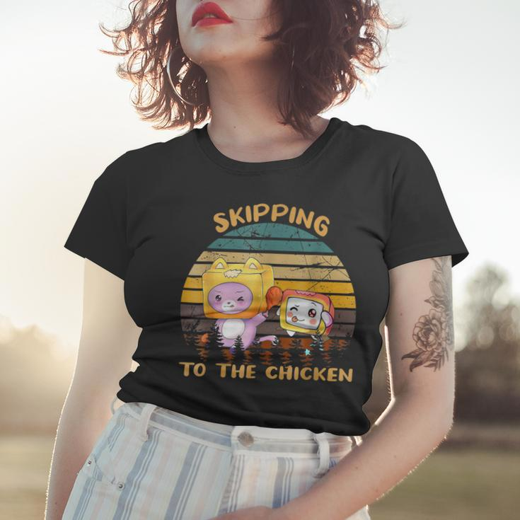 Skipping To The Retro Chicken Funny Lanky Arts Box Videogame Women T-shirt Gifts for Her