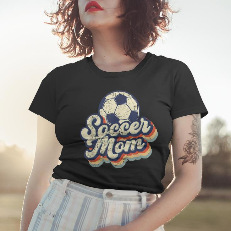 Soccer Mom Funny Soccer Ball Retro Vintage Mom Life Women T-shirt Gifts for Her