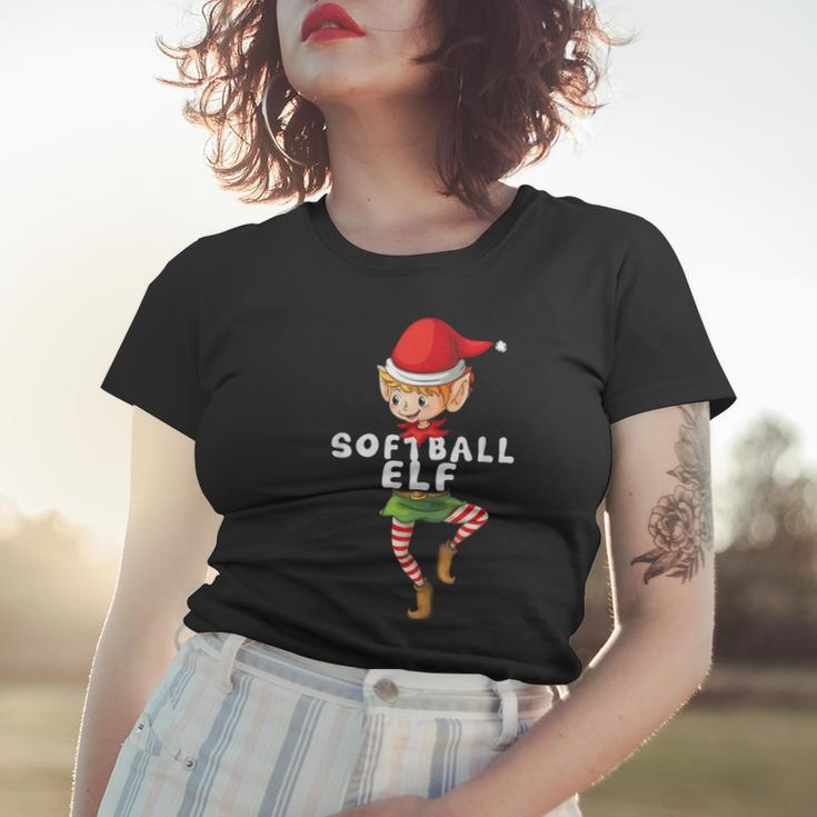 Softball Elf Kostüm Weihnachten Urlaub Passend Lustig Frauen Tshirt Geschenke für Sie
