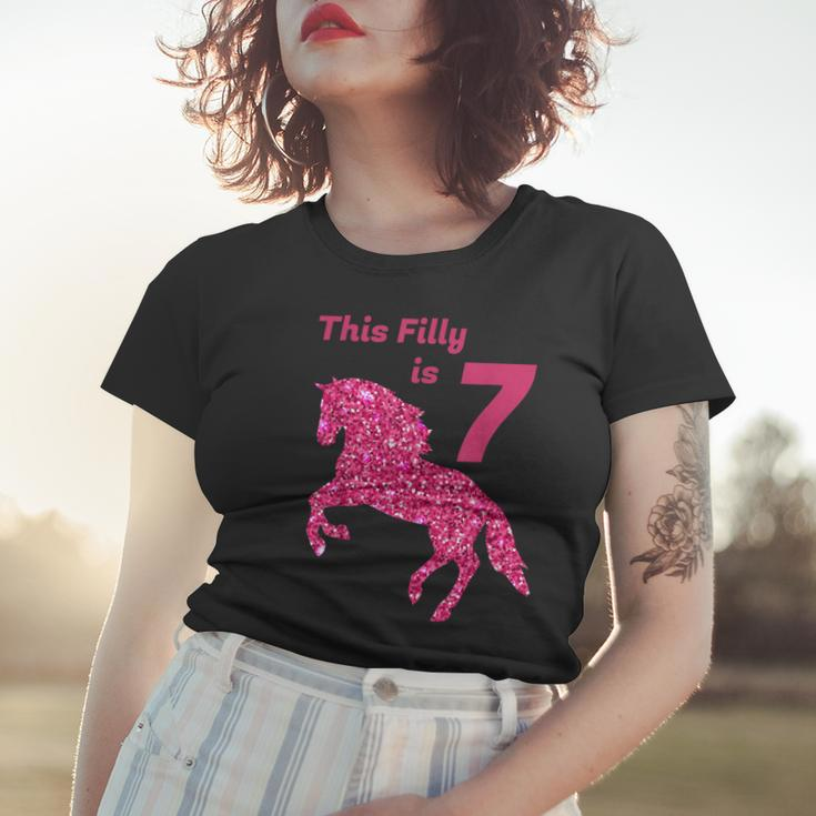 This Filly Is 7 Year Old | 7Th Birthday Female Horses Gift Women T-shirt Gifts for Her