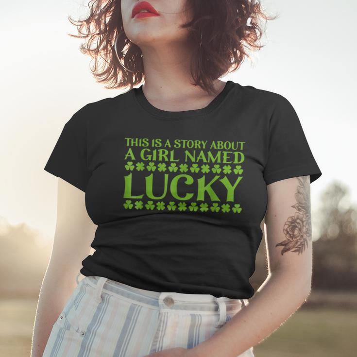 This Is A Story About A Girl Named Lucky Stpatricks Day Women T-shirt Gifts for Her