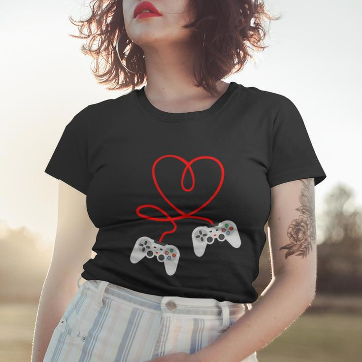Video Gamer Valentines Day Tshirt With Controllers Heart Women T-shirt Gifts for Her