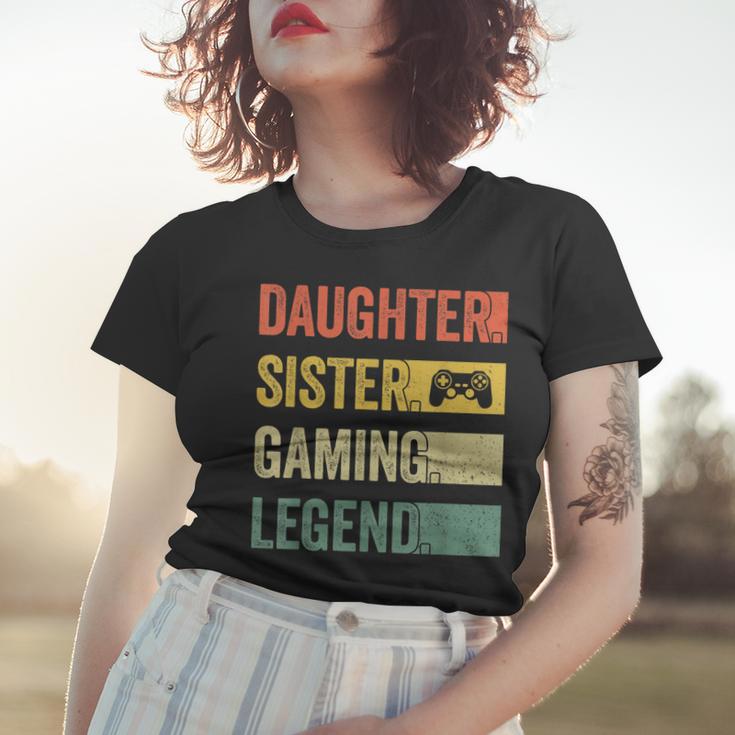 Vintage Gamer Girl Frauen Tshirt, Tochter & Schwester Gaming Legende Geschenke für Sie