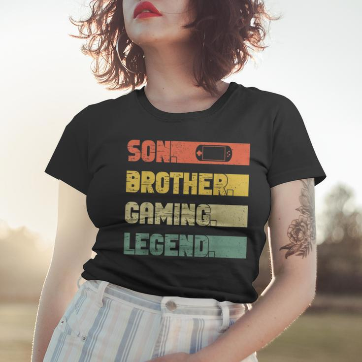 Vintage Sohn Bruder Gaming Legende Retro Video Gamer Junge Frauen Tshirt Geschenke für Sie
