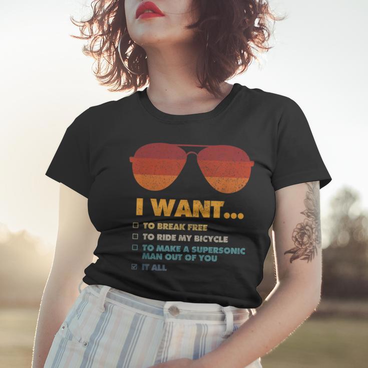 I Want To Ride My Bicycle I Sonnenbrillen Frauen Tshirt Geschenke für Sie