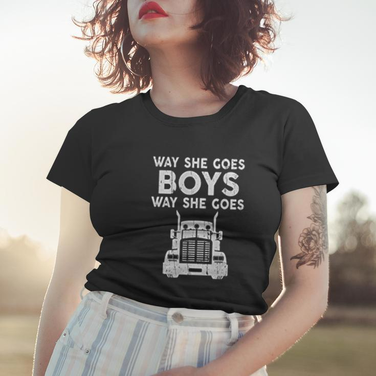 Way She Goes Boys Way She Goes Truck Trucker Women T-shirt Gifts for Her