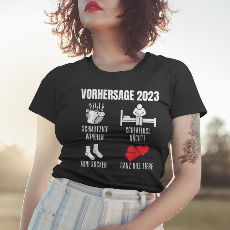 Werdender Papa Werdende Mama Vorhersage 2023 Babyparty Frauen Tshirt Geschenke für Sie