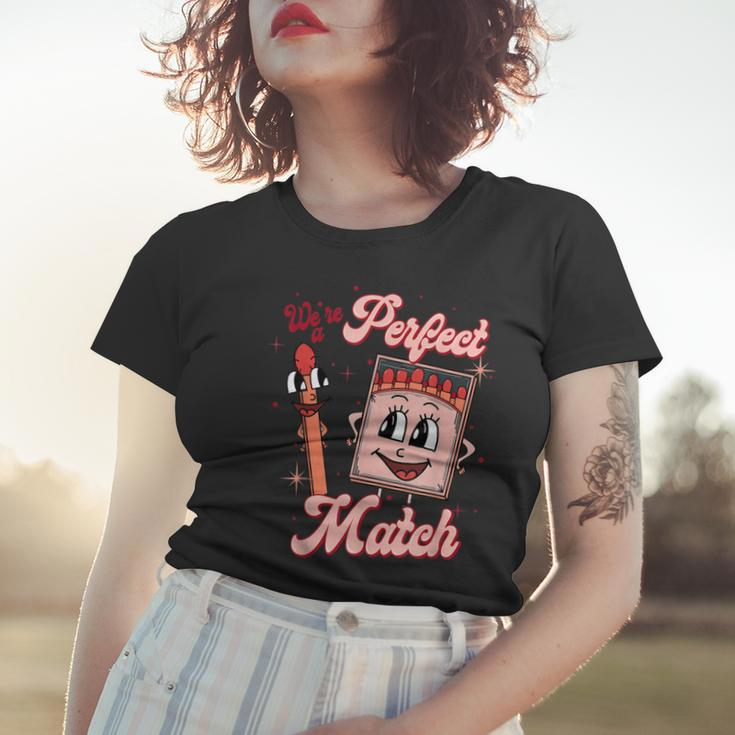 We’Re A Perfect Match Retro Groovy Valentines Day Matching Women T-shirt Gifts for Her