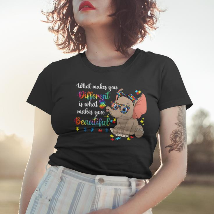 What Makes You Different Autism Awareness Kids Elephant Mom Women T-shirt Gifts for Her