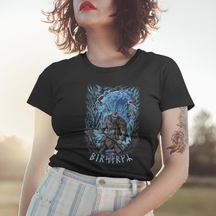 Wikinger Berserker Bär Frauen Tshirt, Nordischer Krieger Walhalla Design Geschenke für Sie