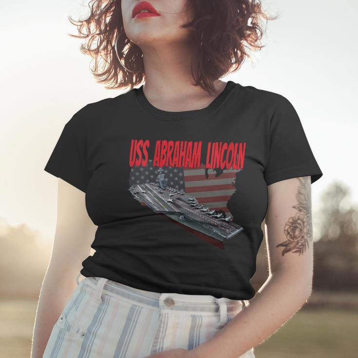 Womens Aircraft Carrier Uss Abraham Lincoln Cvn-72 Grandpa Dad Son Women T-shirt Gifts for Her