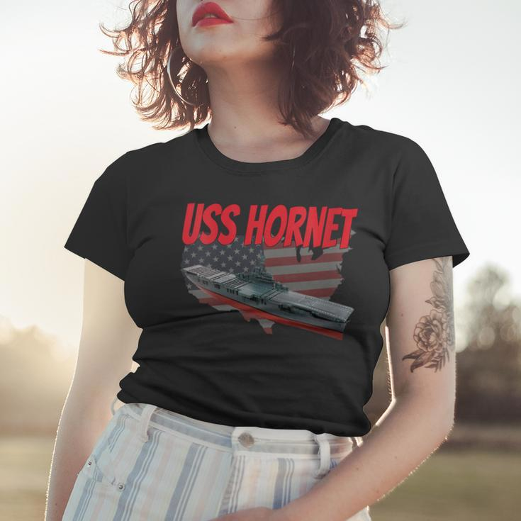 Womens Aircraft Carrier Uss Hornet Cvs-12 Veterans Grandpa Dad Son Women T-shirt Gifts for Her