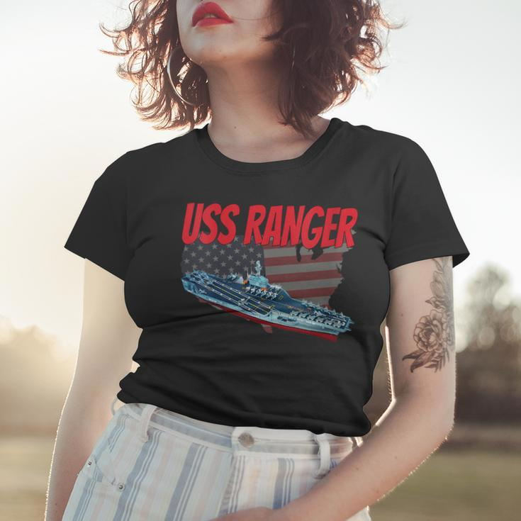 Womens Aircraft Carrier Uss Ranger Cv-61 For Grandpa Dad Son Women T-shirt Gifts for Her