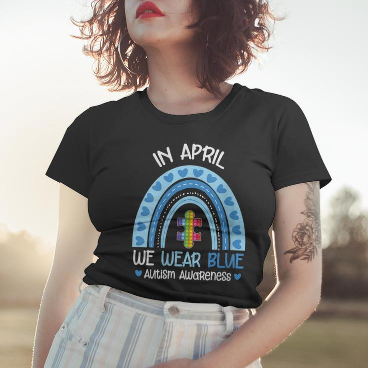 Womens Autism Awareness Rainbow Puzzle Autism Awareness Month Women T-shirt Gifts for Her