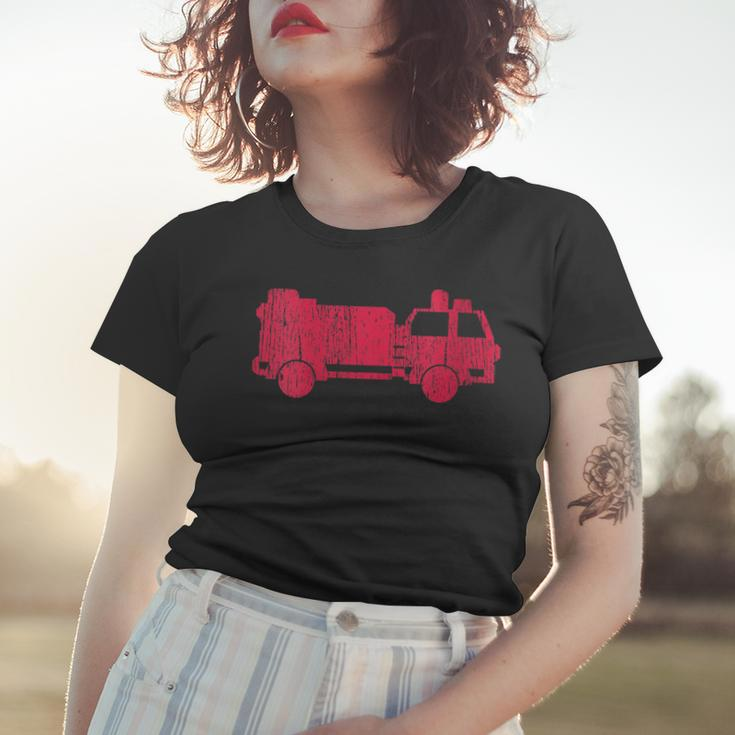 Womens Fire Truck Vintage Fire Fighter Gift Fireman Women T-shirt Gifts for Her
