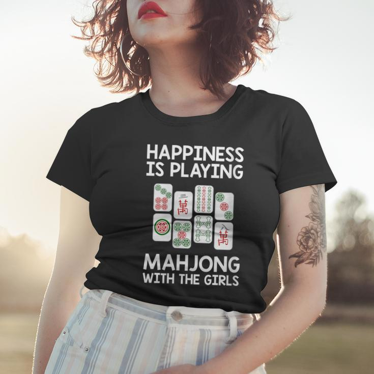 Womens Funny Mahjong Gift Cool Happiness Is Playing Mahjong Girls Women T-shirt Gifts for Her