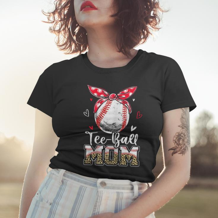 Womens Leopard -Ball Mom Cute Tball Ball Mom Mothers Day Women T-shirt Gifts for Her