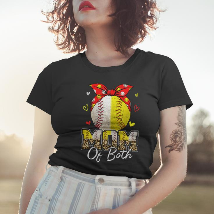 Womens Mom Of Both Baseball And Softball Mom Mothers Day Women T-shirt Gifts for Her