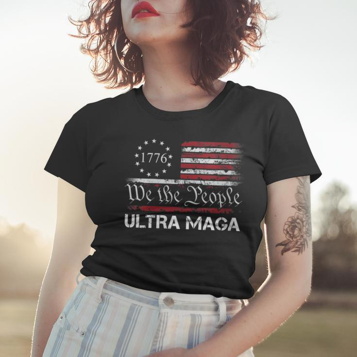 Womens Ultra Maga - We The People Proud Republican Usa Flag Women T-shirt Gifts for Her