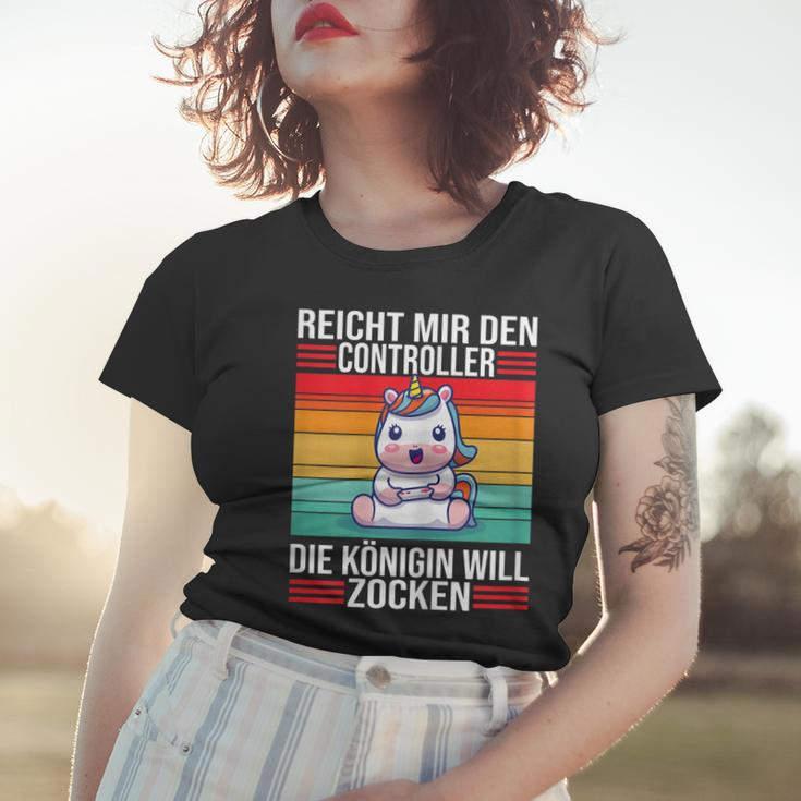 Zocken Reicht Mir Den Controller Königin Ps5 Konsole Gamer Frauen Tshirt Geschenke für Sie