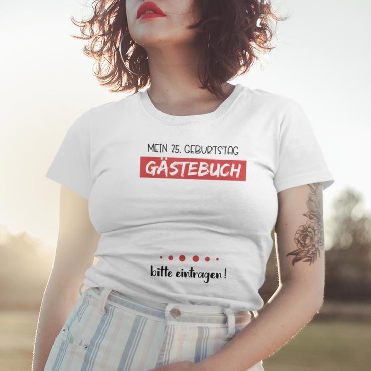 25 Geburtstag Party Gästebuch Geschenk 25 Jahre Frauen Tshirt Geschenke für Sie