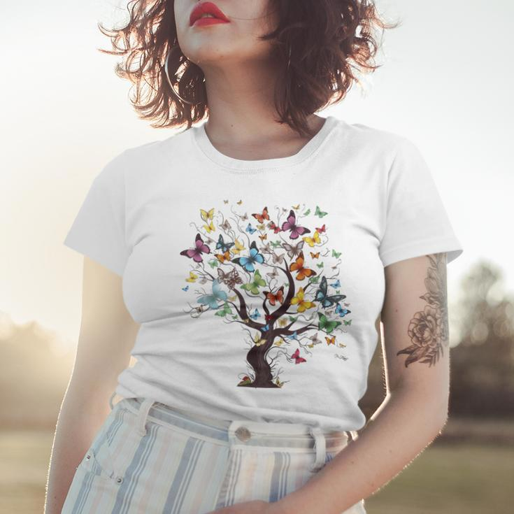 Beautiful Colorful Butterfly Tree Women T-shirt Gifts for Her