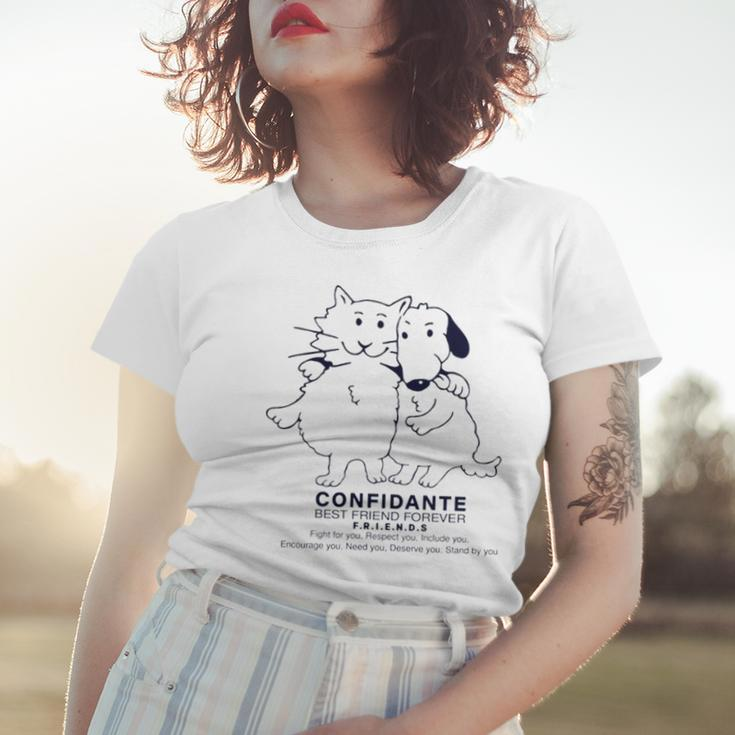 Confidante Best Friend Forever Cat And Dog Women T-shirt Gifts for Her