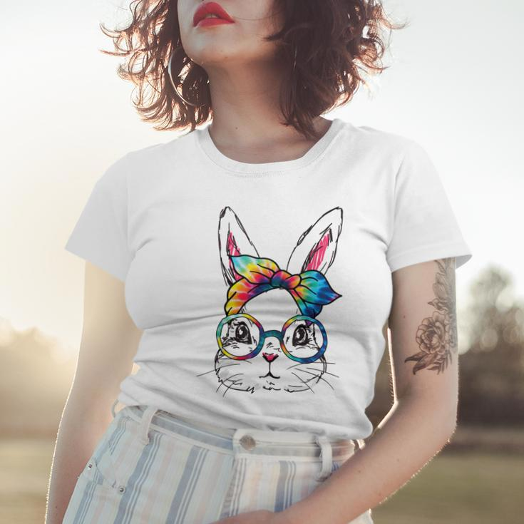 Cute Bunny Face Tie Dye Glasses Easter Day Womens Girls Women T-shirt Gifts for Her