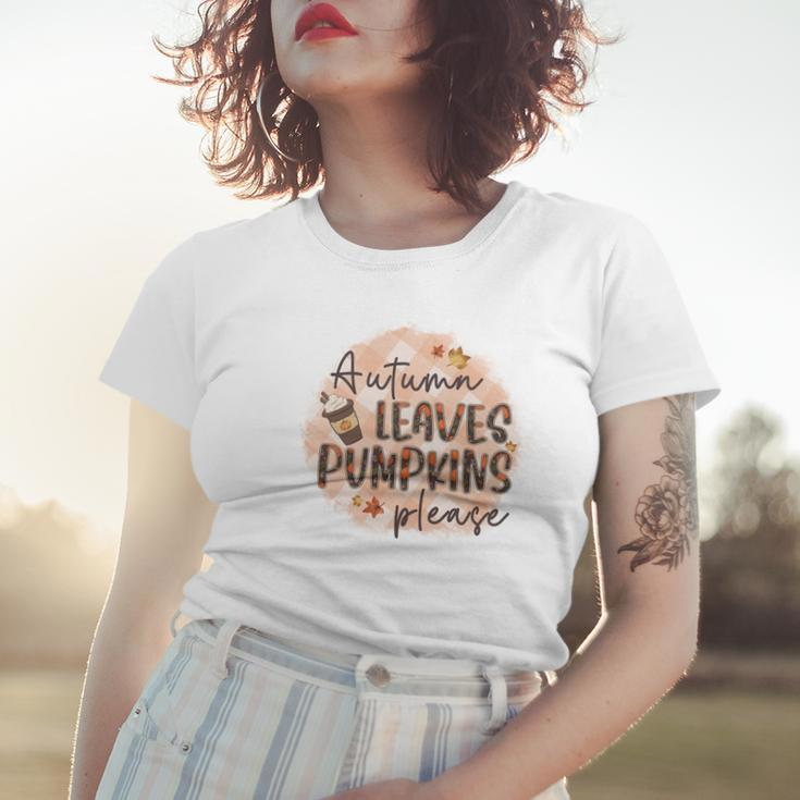 Fall Autumn Leaves And Pumpkin Please Thanksgiving Gifts Women T-shirt Gifts for Her