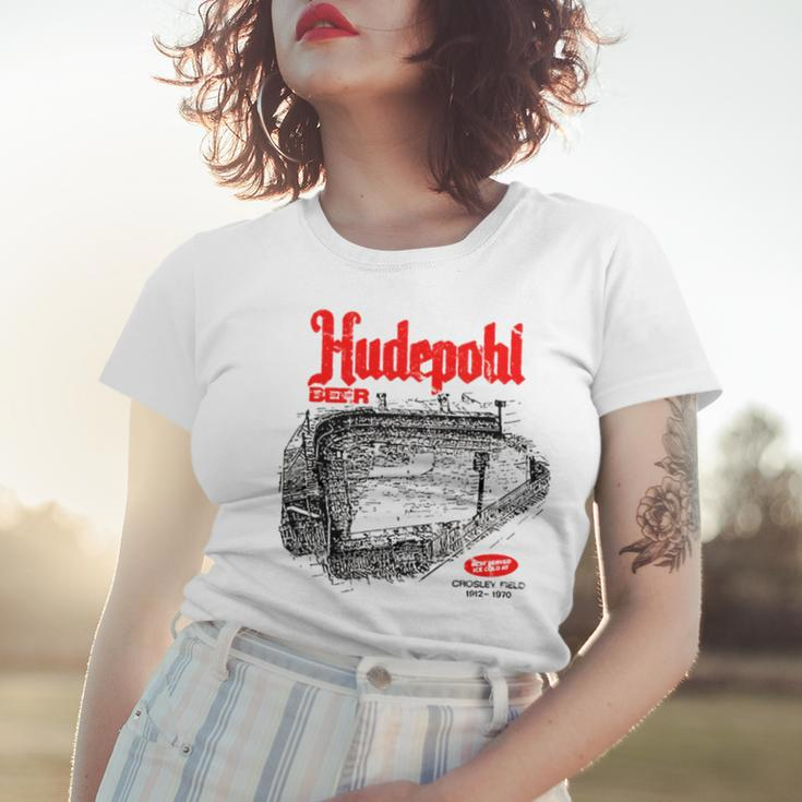 Hudepohl Beer Crosley Field Women T-shirt Gifts for Her