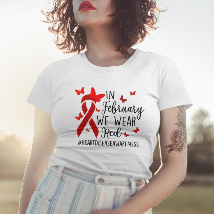 In February We Wear Red Heart Disease Awareness Month Women T-shirt Gifts for Her