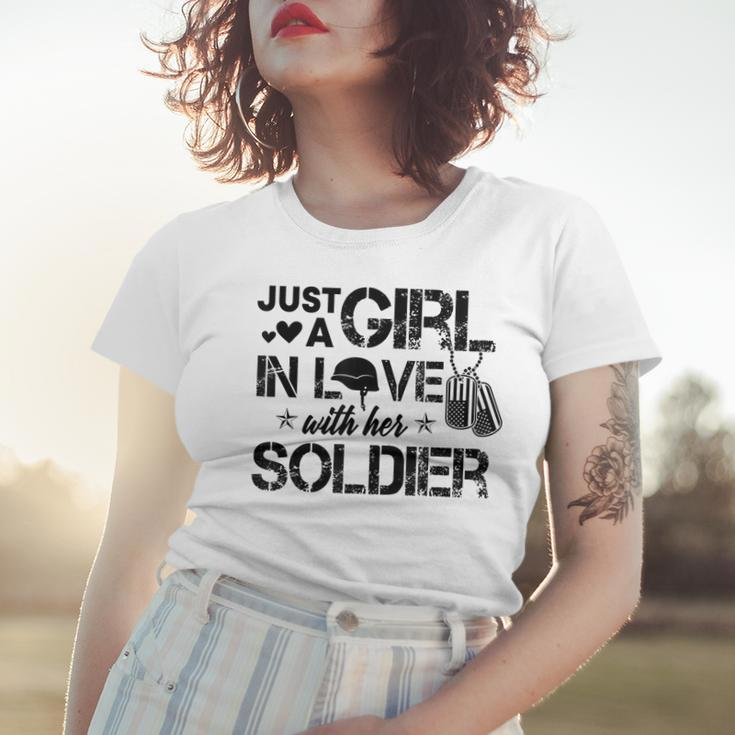 Just A Girl In Love With Her Soldier Army Girlfriend Wife Women T-shirt Gifts for Her