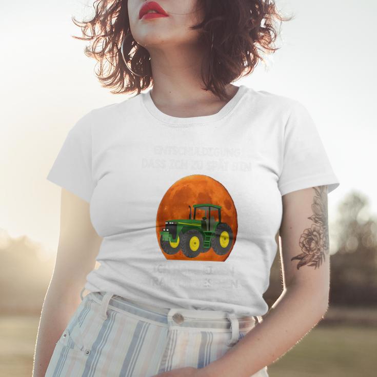 Kinder-Frauen Tshirt Entschuldigung, Zu Spät Wegen Traktor, Lustiges Traktor-Motiv Tee Geschenke für Sie