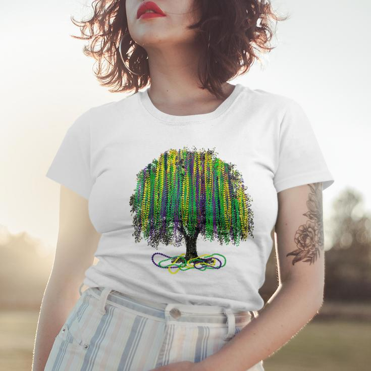 Mardi Gras Tree Beads New Orleans 2022 Watercolor Vintage Women T-shirt Gifts for Her