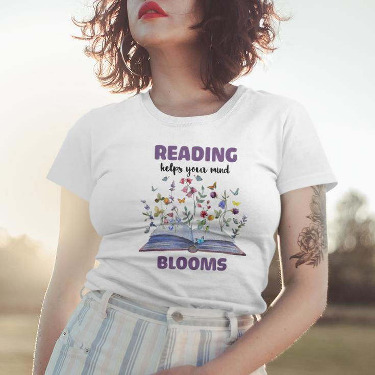 Reading Helps Your Mind Blooms Women T-shirt Gifts for Her